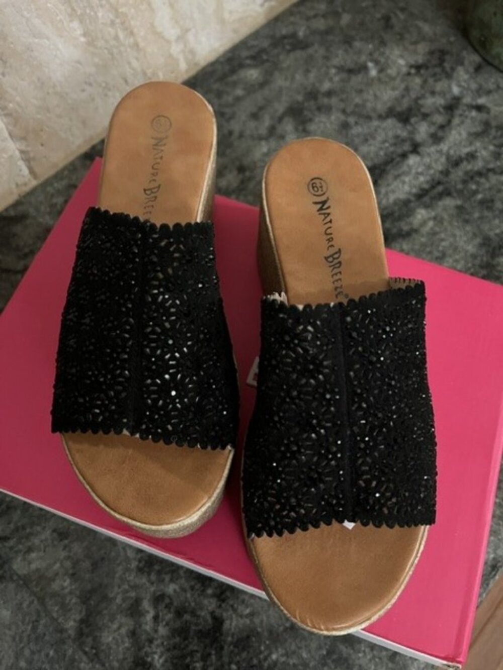 Nature Breeze Sparkly Platform Sandals